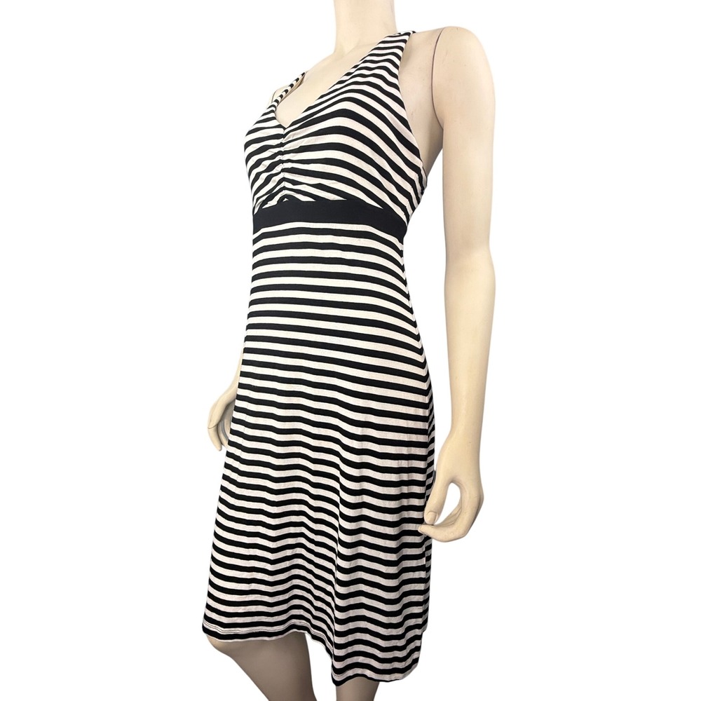 Dakini Striped Sundress Women Small Black White Striped Racerback Shelf Bra